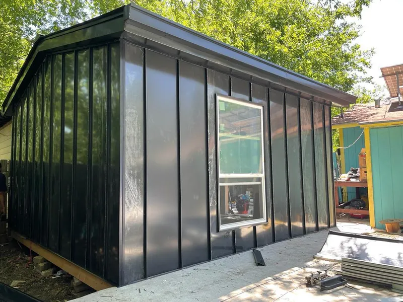 Black standing seam metal wall panels for Metal Roof Installation in Lake Dallas